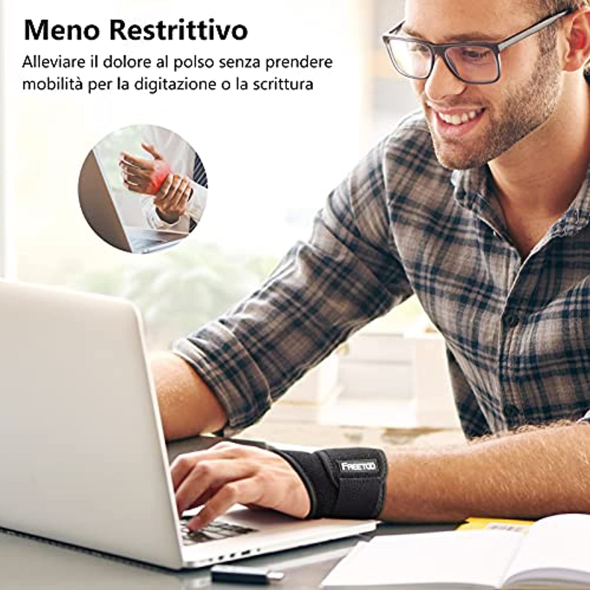 Fititude: Tutore da polso a compressione in rame infuso, per uomini e donne, supporto per polsi, tendinite, gonfiore e sollievo dal dolore e recupero per tendinite e altri dolori articolari