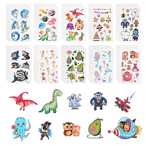 Tatuaggi Temporanei Per Bambini | 60 Fogli Con Cartoni Animati | Impermeabili E Facili Da Applicare - Foto 7