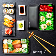 Carica l'immagine nel visualizzatore di Gallery, HIKOTOSHI Bento Box Sushi Giapponese Portapranzo Ermetico Lunchbox Japan Nero