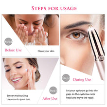 Carica l'immagine nel visualizzatore di Gallery, Epilatore Sopracciglia Donna, Flawless Indolore Brows Trimmer, LED x1., Oro - Ilgrandebazar