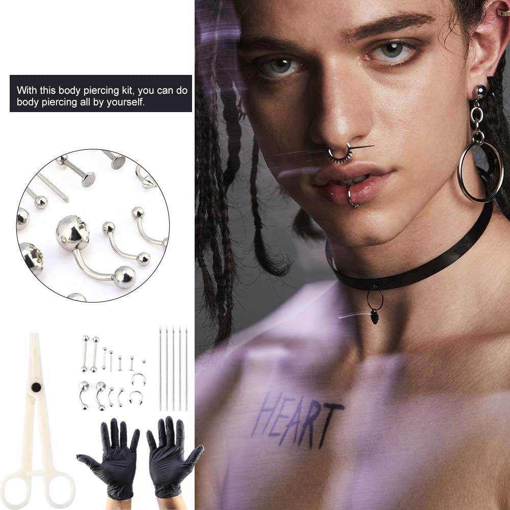 20 pezzi/set Kit professionale per body piercing, aghi piercing in acc –