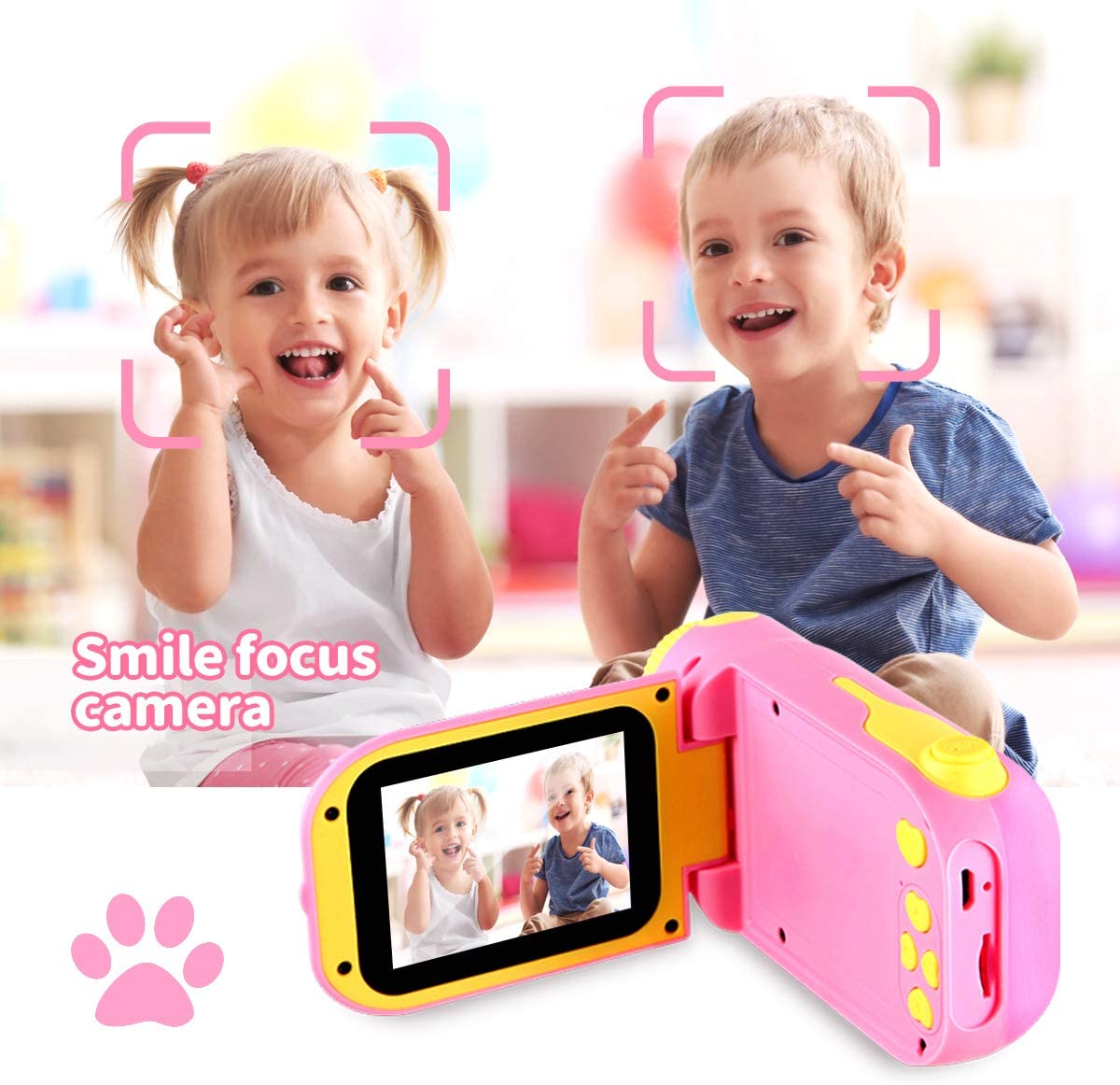 IPlay ILearn Fotocamera Touch Per Bambini 3-6 Anni - Videocamera HD 1080P Con Robot Trasformabile, Selfie, Filtri E Giochi - Include Scheda SD 32GB - Regalo Creativo - 2