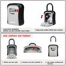 Carica l'immagine nel visualizzatore di Gallery, Cassetta di Sicurezza per Chiavi, Codice di azzeramento della cassetta di sicurezza con chiave portatile, adatto per casa, fabbrica, azienda di decorazione, regalo - 2 X portachiavi