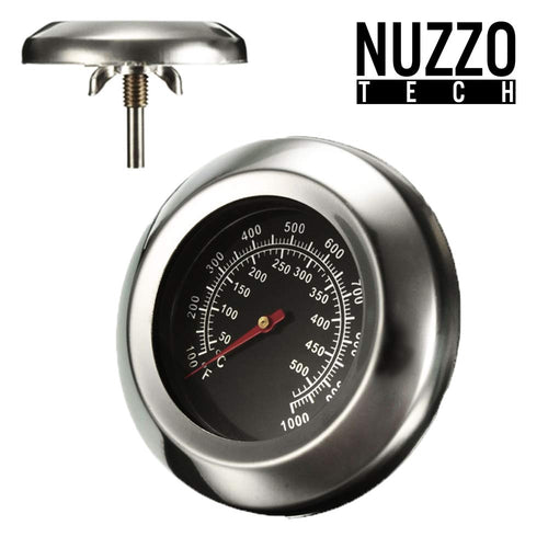 Nuzzo Tech - Barbecue Termometro Sonda Coperchio Temperatura Nero e Acciao - Ilgrandebazar