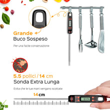 Carica l'immagine nel visualizzatore di Gallery, Habor Termometro Cucina, Digitale da Cucina con 5S Lettura Black - Ilgrandebazar