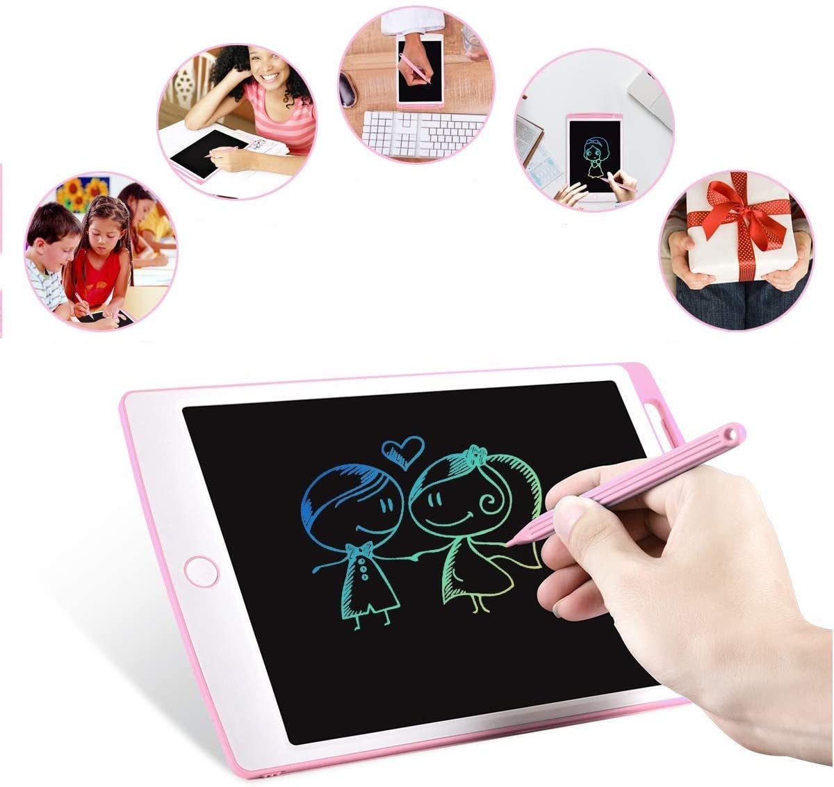 4 Pezzi Lavagnette LCD Colorate Per Bambini 8,5 Pollici – Tavole Disegno Portatili Con Blocco Scrittura