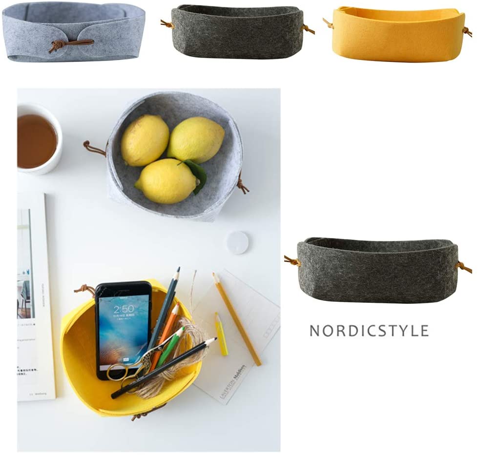 2 Cestini Portaoggetti In Feltro Rinforzato - Pieghevoli, Per Scaffali, Ufficio, Casa - Foto 4