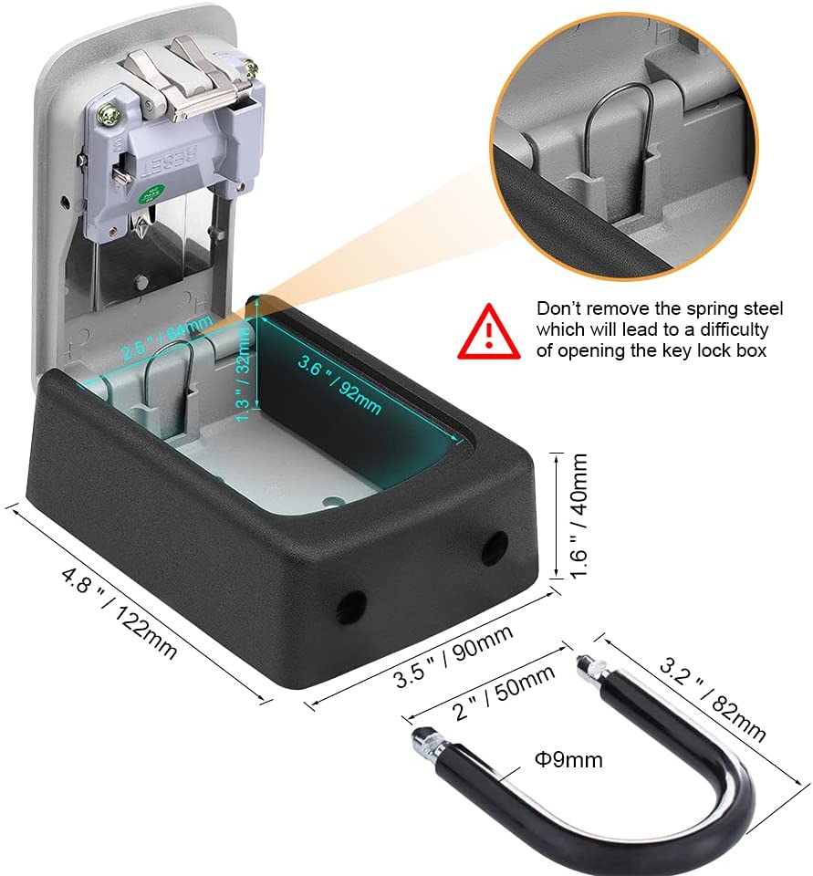 Cassaforte Per Chiavi GRIFEMA GA1003-1 - Montaggio A Parete, Impermeabile, Combinazione 4 Cifre - Foto 9