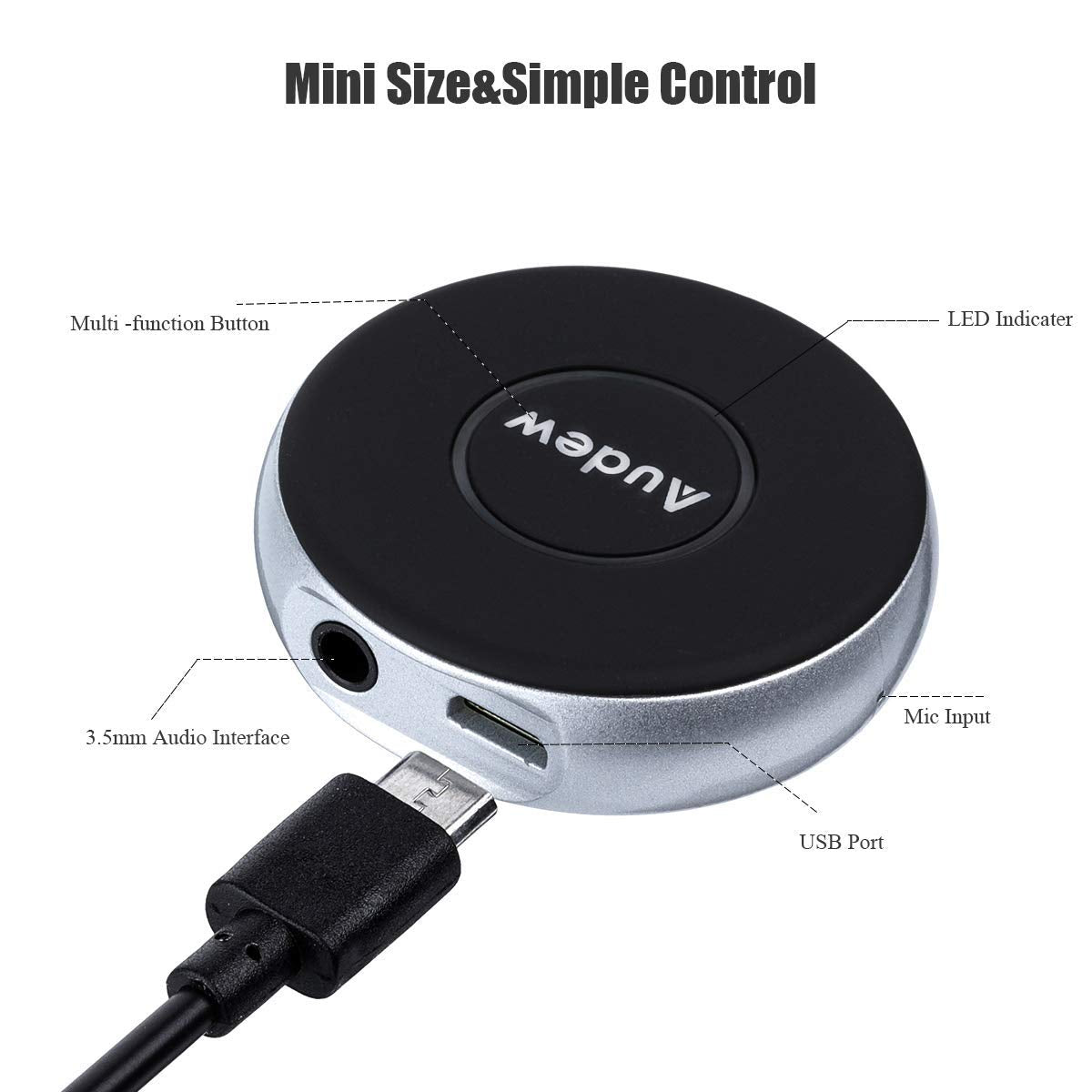 Ricevitore Audio Bluetooth 5.0 X6 BT5.0 EDR con Adattatore Aux 3.5mm, Kit Vivavoce per Auto, Riproduzione Scheda TF, Ricevitore Musicale A2DP Mp3