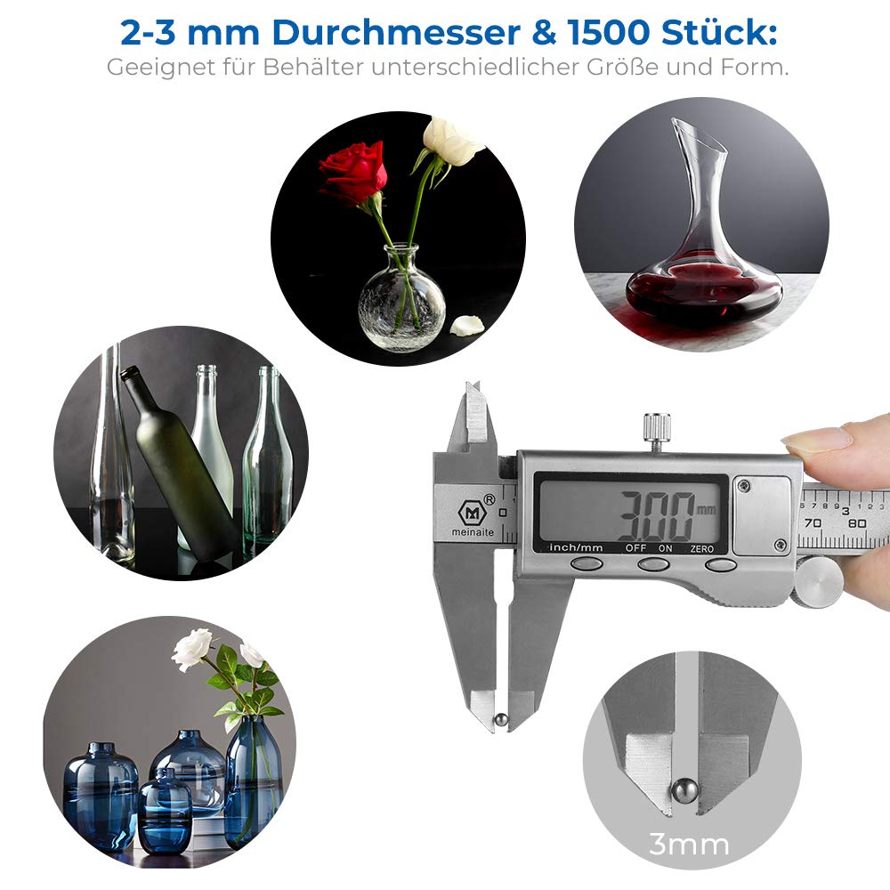 Perline Pulizia Acciaio - 1000 Pezzi Per Bottiglie E Decanter