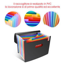 Carica l'immagine nel visualizzatore di Gallery, LOETAD Cartella Portadocumenti Soffietto Faldoni per Ufficio 12 12 tasche - Ilgrandebazar