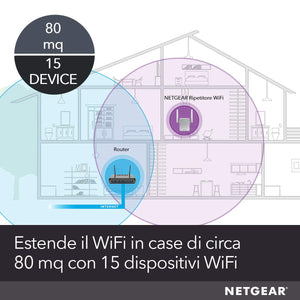 Netgear EX6120 Ripetitore WiFi AC1200, Extender e 1200 Mbps, Bianco
