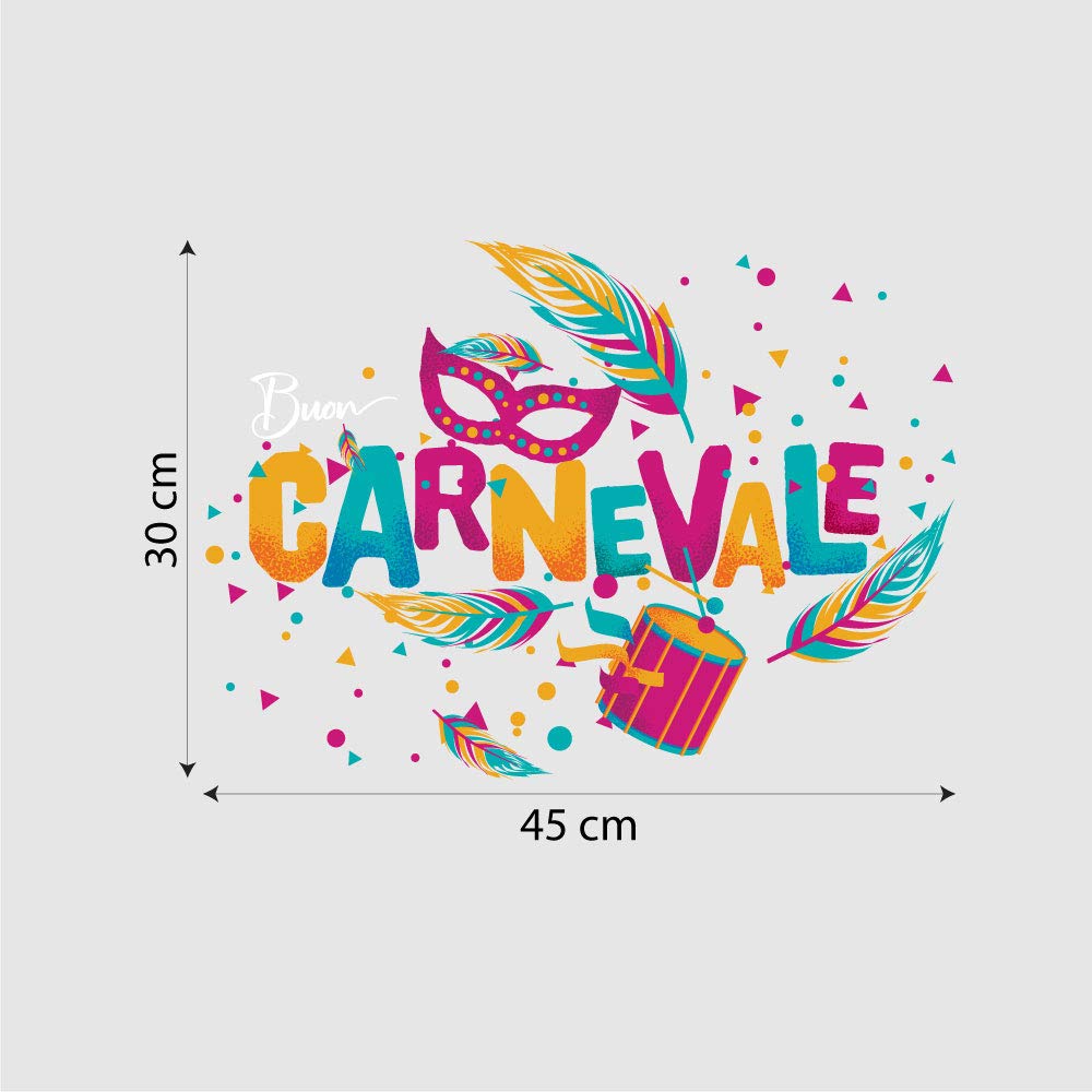 kina CRC0007 Vetrofania Carnevale 100% Riutilizzabile Decorazioni per. –