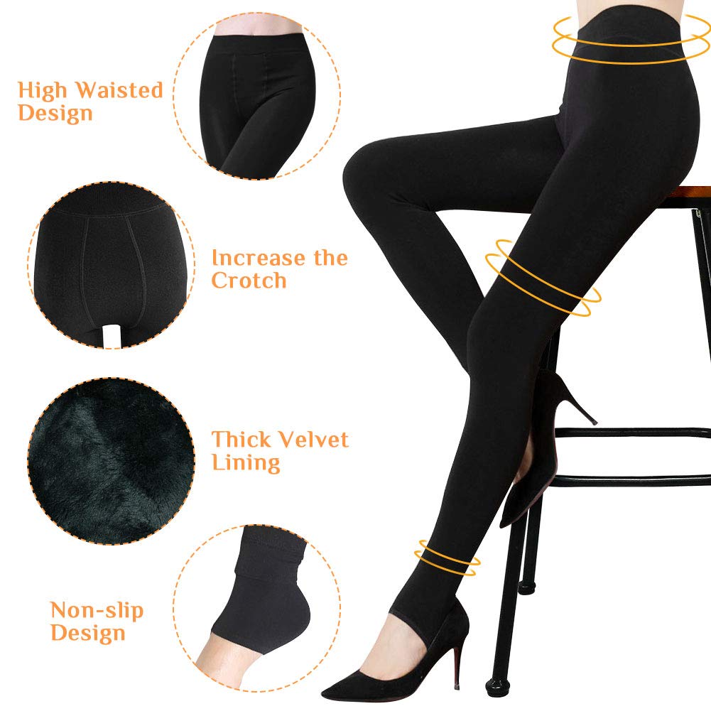 Collant Termici Senza Piede 300 Den Con Interno In Pile, Opachi All'ingrosso Per Il Tuo Negozio - Foto 2