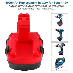 2 Pacchi 3000mAh Ni-MH Sostitutiva per Bosch 12V Batteria BAT043 BAT045... - Ilgrandebazar