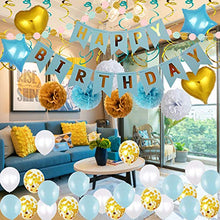 Carica l'immagine nel visualizzatore di Gallery, Decorazioni di Compleanno Set Forniture per Feste, striscioni Buon Blu