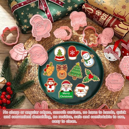 MELLIEX 9 Pezzi Formine Biscotti Natale, 3D Plastica Stampi Biscotti Natale, Piccolo Tagliabiscotti Natale per Cottura Biscotti Fatti Casa MELLIEX 9 Pezzi Formine Biscotti Natale, 3D Plastica Stampi Biscotti Natale, Piccolo Tagliabiscotti Natale per Cottura Biscotti Fatti Casa