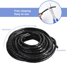 Carica l'immagine nel visualizzatore di Gallery, Asiv Tubo Raccogli Cavi, Diametro 9-35mm, 10 Metri, Nero 12mm - Ilgrandebazar