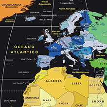 Carica l'immagine nel visualizzatore di Gallery, TooPopz® Mappa del In Lingua Italiana | Del Mondo 84x44cm - Oro / Nero - Ilgrandebazar