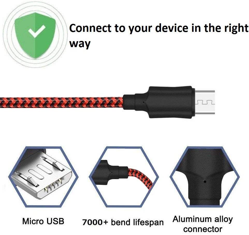 Cavo Micro USB Intrecciato Lungo 10 Piedi Per Sony PlayStation 4 PS4 - Caricatore E Trasferimento Dati - 5