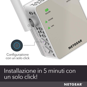 Netgear EX6120 Ripetitore WiFi AC1200, Extender e 1200 Mbps, Bianco
