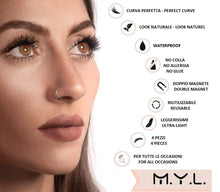 Carica l'immagine nel visualizzatore di Gallery, Ciglia Finte Magnetiche Riutilizzabili 2.0 by M.Y.L. | Effetto piccolo, nero - Ilgrandebazar