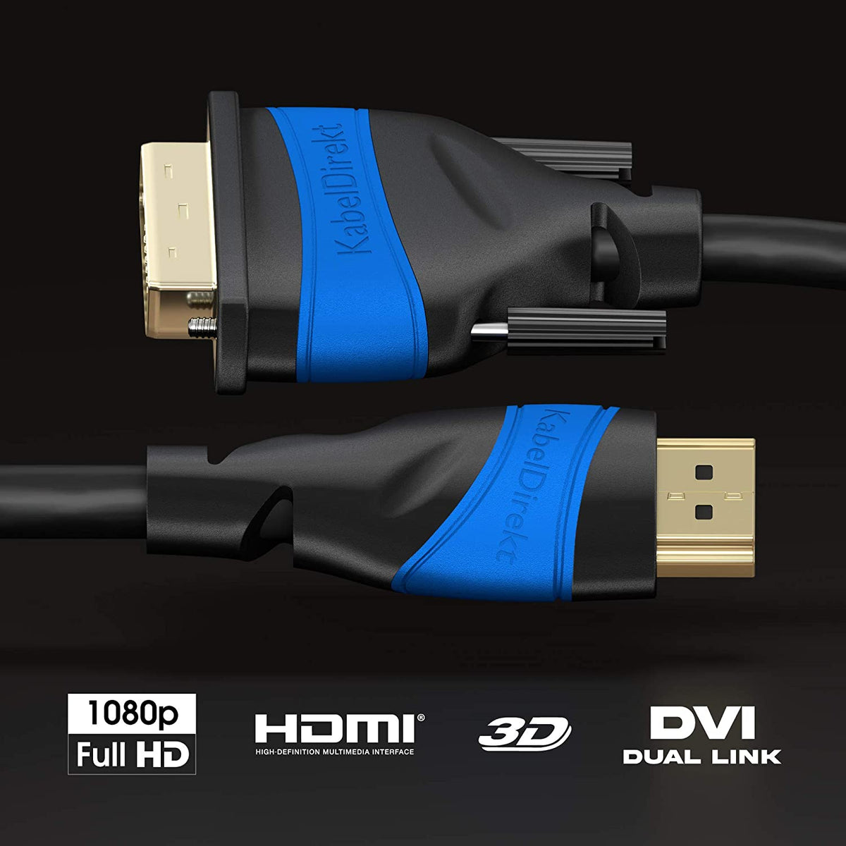 Cavo Adattatore HDMI-DVI 1,5m KabelDirekt - Bidirezionale Per Monitor E TV Full HD 1080p - Foto 6