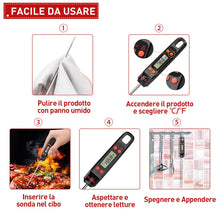 Carica l'immagine nel visualizzatore di Gallery, Habor Termometro Cucina, Digitale da Cucina con 5S Lettura Black - Ilgrandebazar