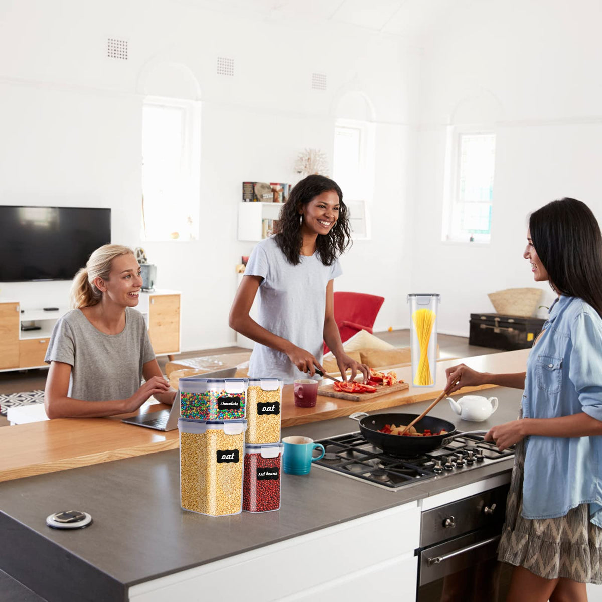 Contenitori Alimentari Per Cereali Set 8 Pezzi, Contenitori