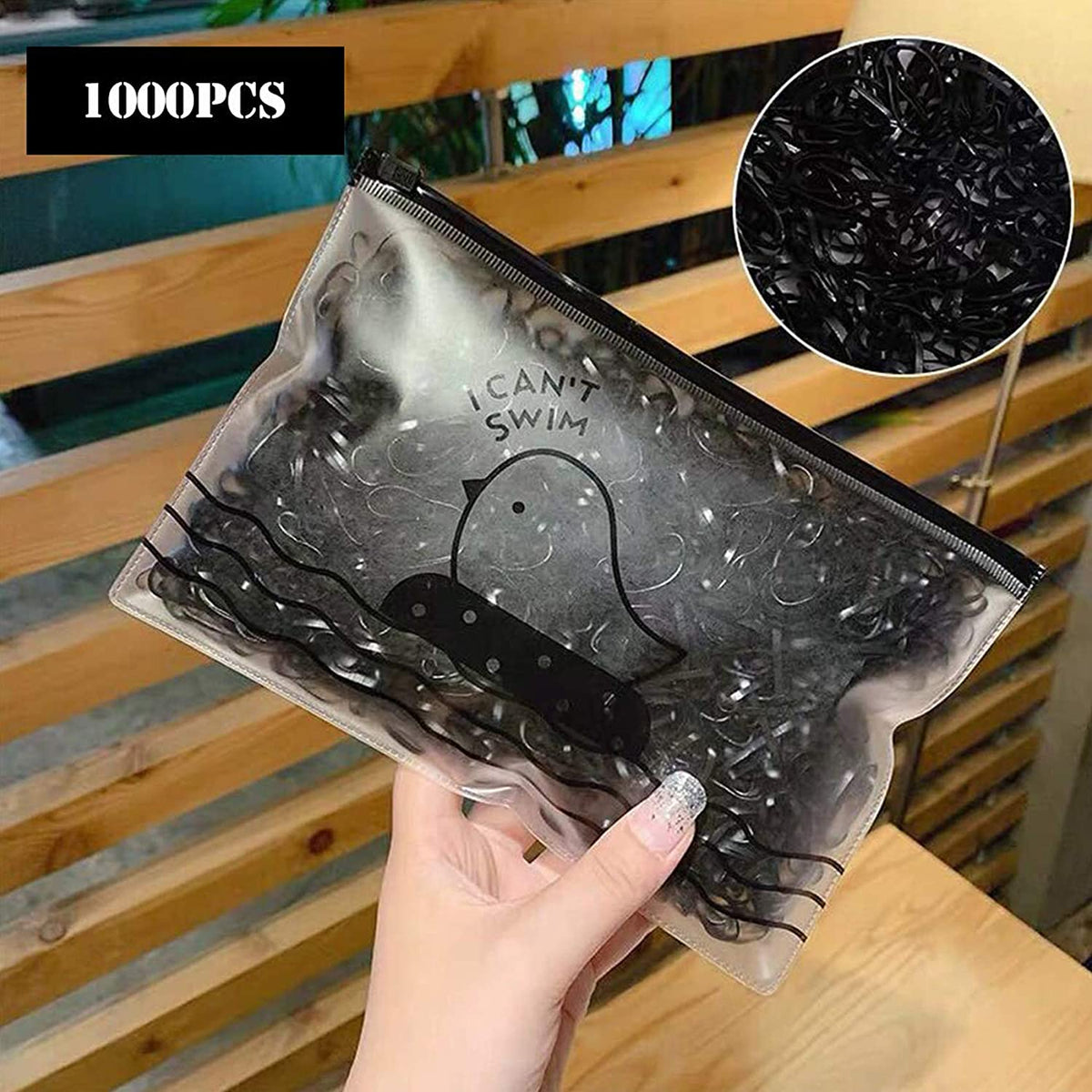 500 Fasce Elastiche Nere Per Capelli Con Scatola - Foto 3