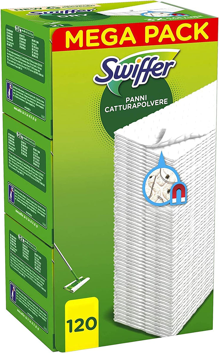 Swiffer Panni Catturapolvere Casa, 120 Panni Microfibra Dry, Panni Cat –