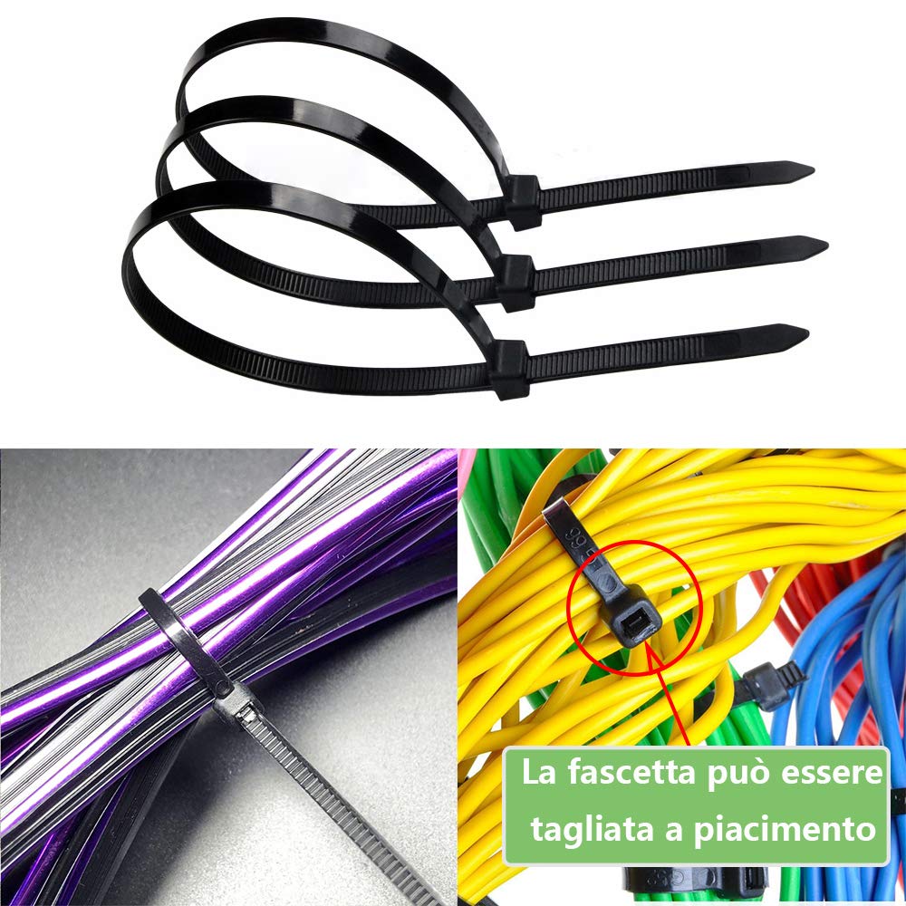 800pz Fascette Elettricista Plastica per Cable Management Lavori in Gi –
