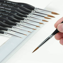 Carica l'immagine nel visualizzatore di Gallery, Pennello dell'artista-10 Pz 10pcs janpanese nylon detail brush set, Nero - Ilgrandebazar
