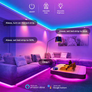 Alexa Striscia LED Intelligente WiFi, Maxcio 5M di Luci Led 5050 5 M - Ilgrandebazar