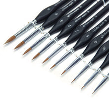 Carica l'immagine nel visualizzatore di Gallery, Pennello dell'artista-10 Pz 10pcs janpanese nylon detail brush set, Nero - Ilgrandebazar