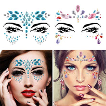 Carica l'immagine nel visualizzatore di Gallery, WOWOSS 4 Pezzi Viso Gemme, Adesivi Strass per Trucco Tatuaggi...