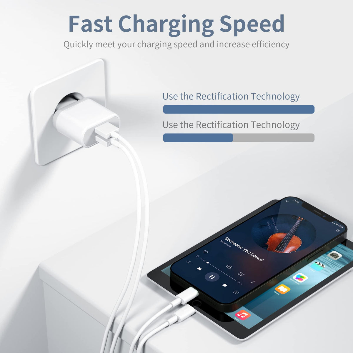 ZLONXUN Caricabatterie Caricatore 12W e Cavo copatibile con iPad Air 3