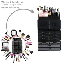 Carica l'immagine nel visualizzatore di Gallery, DISPLAY4TOP 12 cassetti acrilico organizer per cosmetici 12 cassettiere Nero - Ilgrandebazar