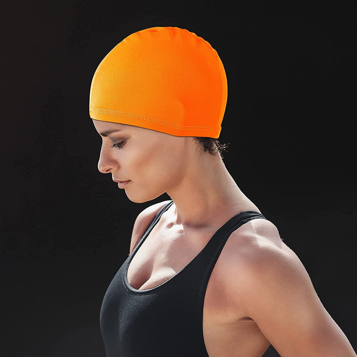 Cuffie Da Nuoto In Tessuto 4 Pezzi - Elastan E Nylon, Morbide E Confortevoli Per Bambini, Adolescenti E Adulti - Blu, Nero, Rosa - 2