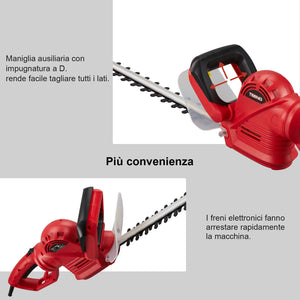 TEENO Tagliasiepi Elettrico 710W Professional Lunghezza rosso - Ilgrandebazar