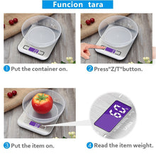 Carica l'immagine nel visualizzatore di Gallery, GPISEN Bilancia da Cucina Smart Digitale con Funzione Tare,5kg/11 lbs Argento - Ilgrandebazar