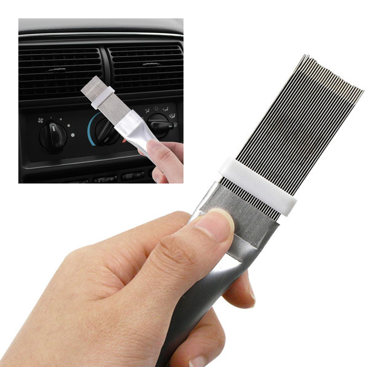 Spazzola Per Pulizia Condizionatore - In Acciaio Inox Per Lamelle E Bobine, Migliora L'Efficienza - Foto 3