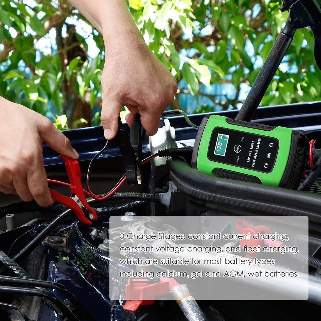 Caricabatteria Intelligente YONHAN 12V 20A / 24V 10A Con Schermo LCD, Riparazione A 7 Stadi, Adatto Per Auto, Moto, Barca E Batterie AGM/GEL.