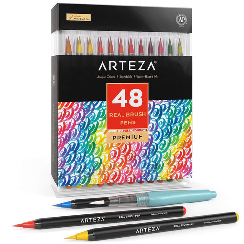 Arteza Pennarelli Acquerello Professionali Set da 48 Colori, multicolore - Ilgrandebazar