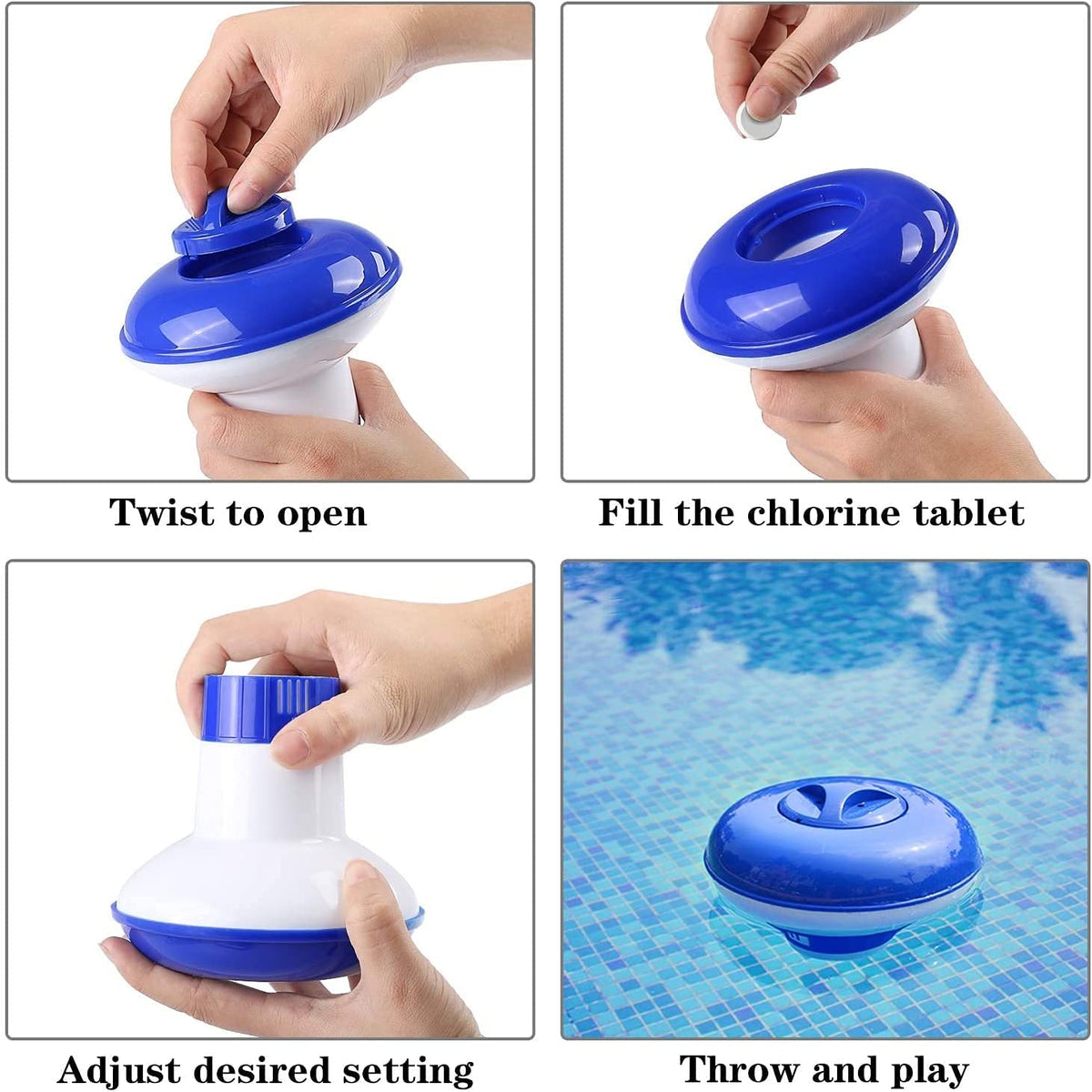 Blaihild Dispenser Chimico per Piscina Galleggiante da 5 Pollici con Blaihild Dispenser Chimico per Piscina Galleggiante da 5 Pollici con