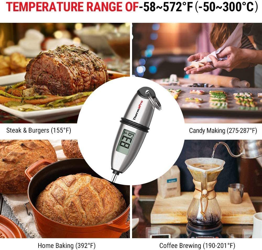 Termometro Cucina Digitale Termometro da Cucina Termometro Carne con  Lettura Istantanea con Sonda Lunga, ampio schermo LCD per cucina, Alimenti