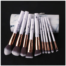 Carica l'immagine nel visualizzatore di Gallery, Ruesious 10PCS pennelli da trucco con marmo marmo, porta spazzolino, per...
