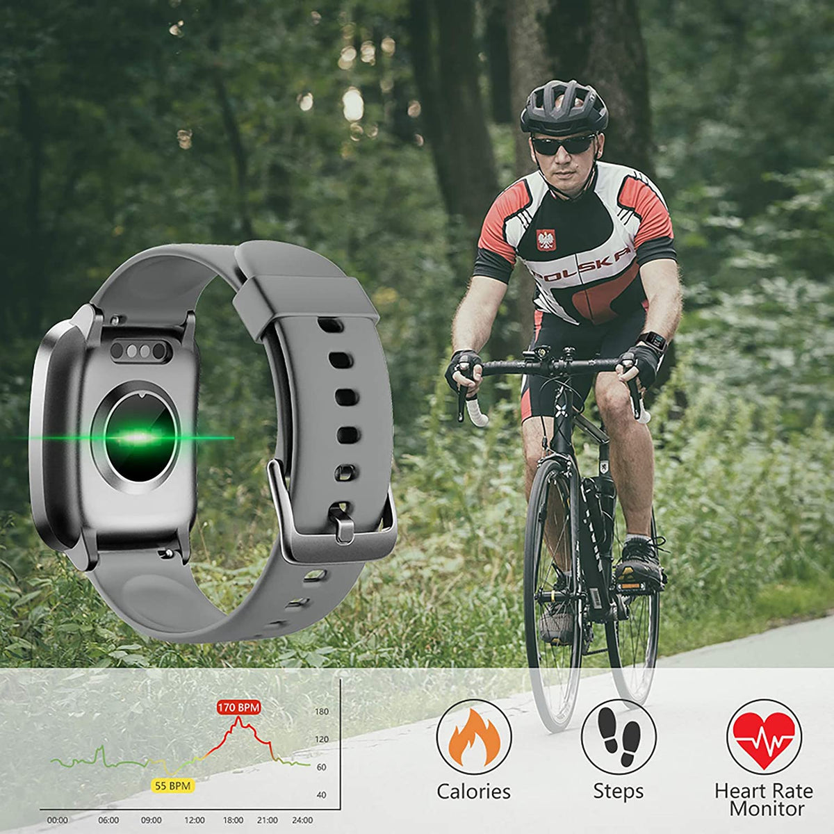 Smartwatch KUNGIX Orologio Fitness Tracker Uomo Donna Smart Watches Ilgrandebazar
