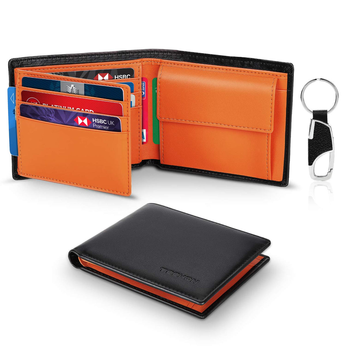 Amazon Portafoglio Teehon Portafoglio Uomo Slim Trifold Vera Pelle