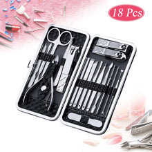 Carica l'immagine nel visualizzatore di Gallery, 18PCS Tagliaunghie Set, Tencoz Kit Cura Unghie Donna Manicure e Black 18 - Ilgrandebazar